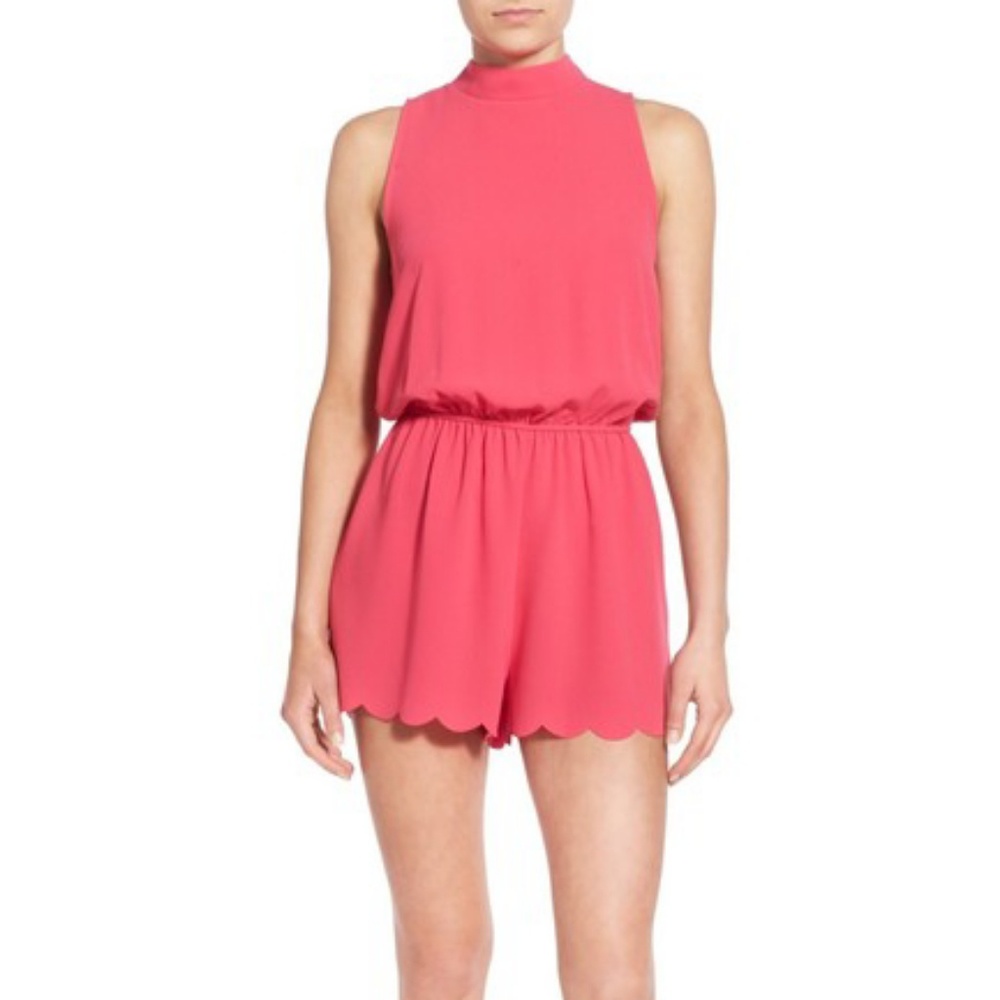 Everly scalloped hem romper